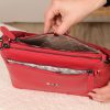 Red Leather Shoulder Bag and Handbag / Everyday / Zippered 15 Red Leather Shoulder Bag and Handbag / Everyday / Zippered