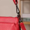 Red Leather Shoulder Bag and Handbag / Everyday / Zippered 16 Red Leather Shoulder Bag and Handbag / Everyday / Zippered