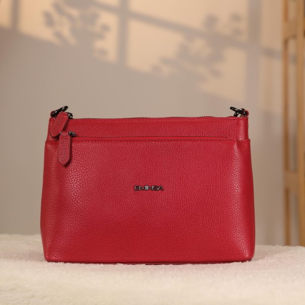 Red Leather Shoulder Bag and Handbag / Everyday / Zippered 5 Red Leather Shoulder Bag and Handbag / Everyday / Zippered