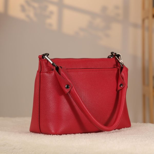 Red Leather Shoulder Bag and Handbag / Everyday / Zippered 9 Red Leather Shoulder Bag and Handbag / Everyday / Zippered