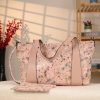 Rose Gold Floral Leather Shoulder Bag and Handbag With Adjustable Strap , Versatile , Tote 1 Rose Gold Floral Leather Shoulder Bag and Handbag With Adjustable Strap , Versatile , Tote