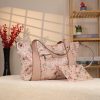 Rose Gold Floral Leather Shoulder Bag and Handbag With Adjustable Strap , Versatile , Tote 11 Rose Gold Floral Leather Shoulder Bag and Handbag With Adjustable Strap , Versatile , Tote