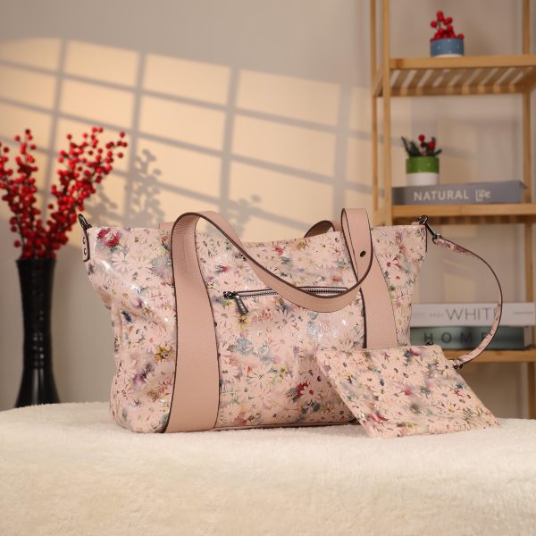 Rose Gold Floral Leather Shoulder Bag and Handbag With Adjustable Strap , Versatile , Tote 11 Rose Gold Floral Leather Shoulder Bag and Handbag With Adjustable Strap , Versatile , Tote