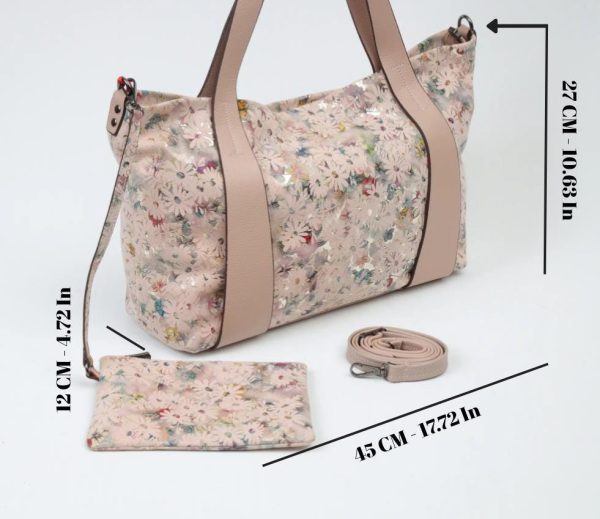 Rose Gold Floral Leather Shoulder Bag and Handbag With Adjustable Strap , Versatile , Tote 14 Rose Gold Floral Leather Shoulder Bag and Handbag With Adjustable Strap , Versatile , Tote