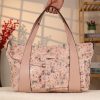 Rose Gold Floral Leather Shoulder Bag and Handbag With Adjustable Strap , Versatile , Tote 3 Rose Gold Floral Leather Shoulder Bag and Handbag With Adjustable Strap , Versatile , Tote