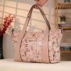 Rose Gold Floral Leather Shoulder Bag and Handbag With Adjustable Strap , Versatile , Tote 5 Rose Gold Floral Leather Shoulder Bag and Handbag With Adjustable Strap , Versatile , Tote