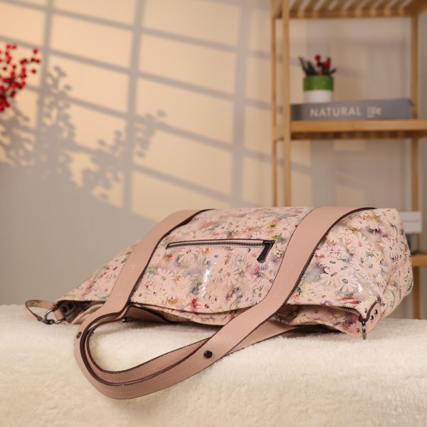 Rose Gold Floral Leather Shoulder Bag and Handbag With Adjustable Strap , Versatile , Tote 7 Rose Gold Floral Leather Shoulder Bag and Handbag With Adjustable Strap , Versatile , Tote