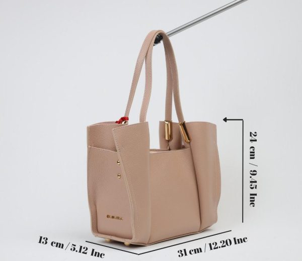 Rose Gold Genuine Leather Handbag 15 Rose Gold Genuine Leather Handbag