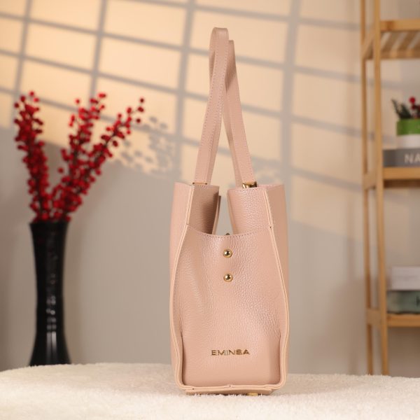 Rose Gold Genuine Leather Handbag 4 Rose Gold Genuine Leather Handbag