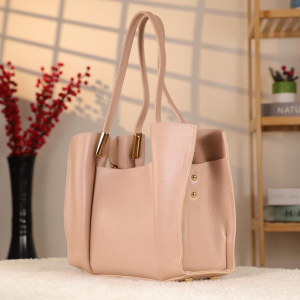 Rose Gold Genuine Leather Handbag 6 Rose Gold Genuine Leather Handbag