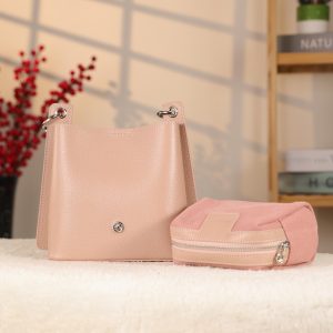 Rose Gold Mini Handbag With Make Up Bag / Shoulder Strap 1 Rose Gold Mini Handbag With Make Up Bag / Shoulder Strap