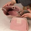 Rose Gold Mini Handbag With Make Up Bag / Shoulder Strap 16 Rose Gold Mini Handbag With Make Up Bag / Shoulder Strap