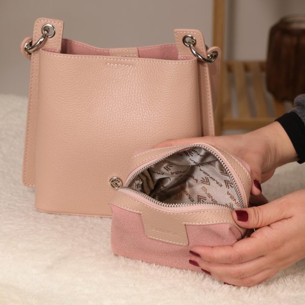 Rose Gold Mini Handbag With Make Up Bag / Shoulder Strap 17 Rose Gold Mini Handbag With Make Up Bag / Shoulder Strap