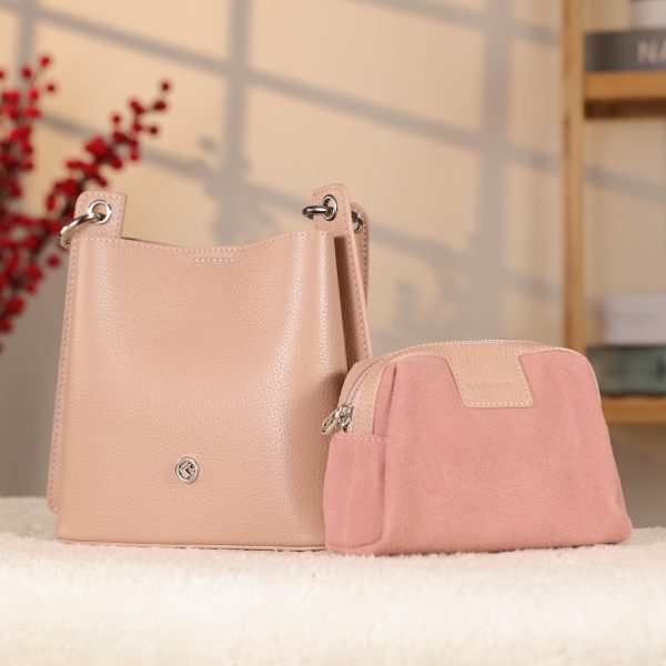 Rose Gold Mini Handbag With Make Up Bag / Shoulder Strap 7 Rose Gold Mini Handbag With Make Up Bag / Shoulder Strap