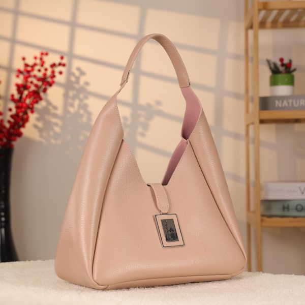 Rose Gold Real Cow Leather Handbag With Make-Up Bag 11 Rose Gold Real Cow Leather Handbag With Make-Up Bag