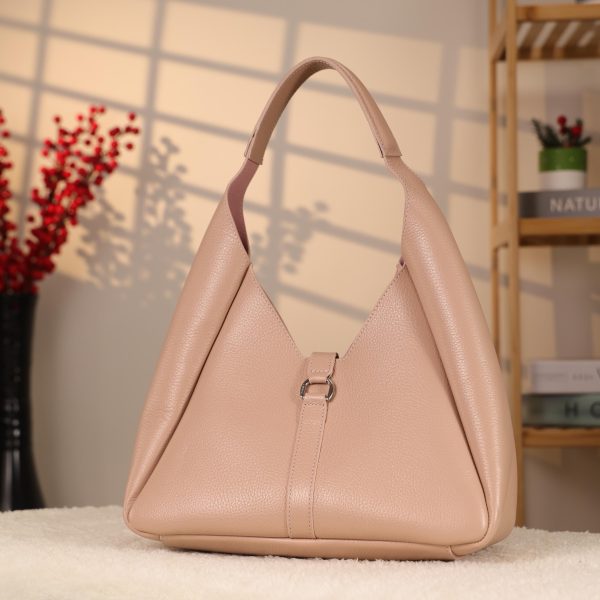 Rose Gold Real Cow Leather Handbag With Make-Up Bag 12 Rose Gold Real Cow Leather Handbag With Make-Up Bag