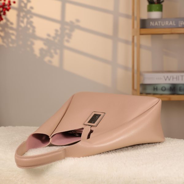 Rose Gold Real Cow Leather Handbag With Make-Up Bag 16 Rose Gold Real Cow Leather Handbag With Make-Up Bag