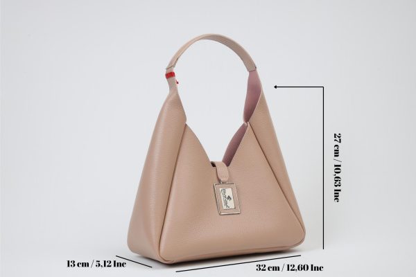 Rose Gold Real Cow Leather Handbag With Make-Up Bag 18 Rose Gold Real Cow Leather Handbag With Make-Up Bag