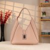 Rose Gold Real Cow Leather Handbag With Make-Up Bag 4 Rose Gold Real Cow Leather Handbag With Make-Up Bag