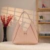 Rose Gold Real Cow Leather Handbag With Make-Up Bag 7 Rose Gold Real Cow Leather Handbag With Make-Up Bag