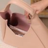 Rose Gold Real Cow Leather Handbag With Make-Up Bag 9 Rose Gold Real Cow Leather Handbag With Make-Up Bag