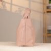 Rose Gold Real Leather Handbag for All Season - Zippered and With Shoulder Strap