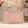 Rose Gold Real Leather Handbag for All Season - Zippered and With Shoulder Strap