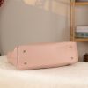 Rose Gold Real Leather Handbag for All Season - Zippered and With Shoulder Strap