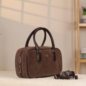 Suede Leather HandBag With Adjustable Shoulder Strap, All-Season , Everyday Bag