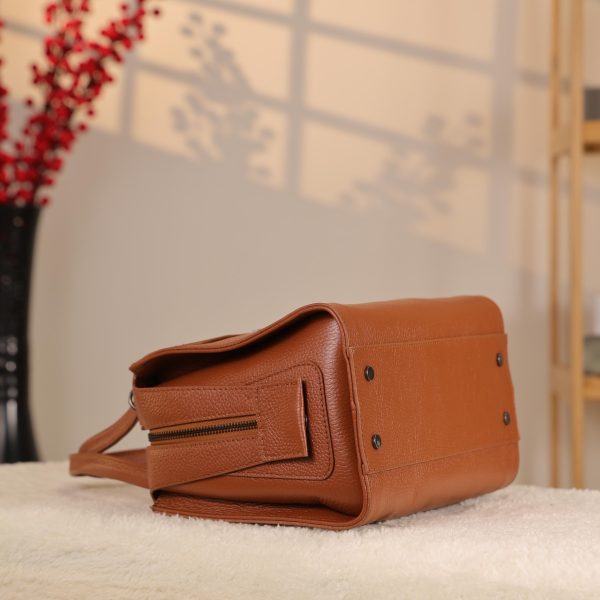 Tan Colour Real Leather Bag - Versatile and Multi-Compartment with Shoulder Strap , Handbag 11 Tan Colour Real Leather Bag - Versatile and Multi-Compartment with Shoulder Strap , Handbag