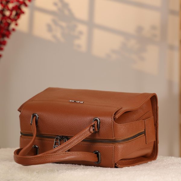 Tan Colour Real Leather Bag - Versatile and Multi-Compartment with Shoulder Strap , Handbag 15 Tan Colour Real Leather Bag - Versatile and Multi-Compartment with Shoulder Strap , Handbag