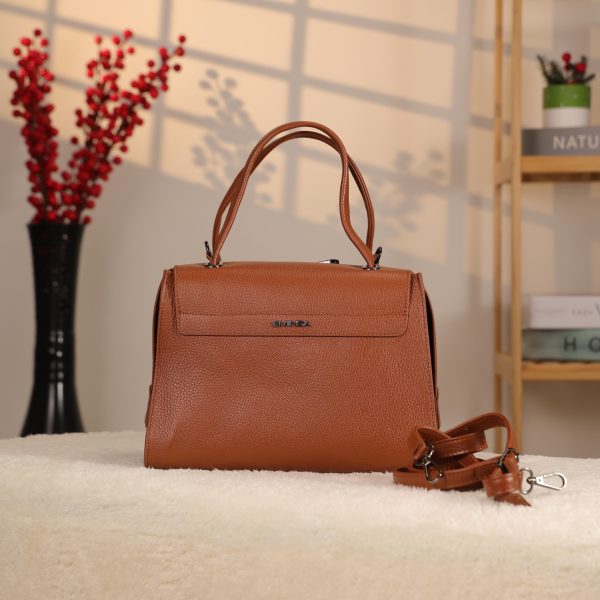 Tan Colour Real Leather Bag - Versatile and Multi-Compartment with Shoulder Strap , Handbag 4 Tan Colour Real Leather Bag - Versatile and Multi-Compartment with Shoulder Strap , Handbag