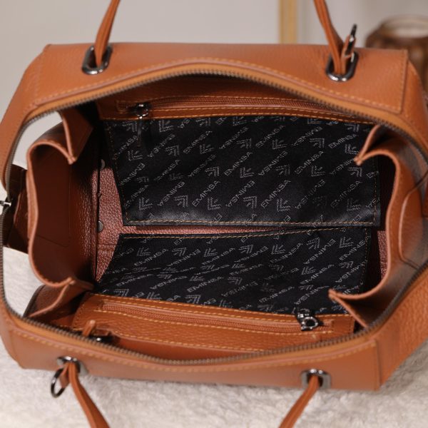 Tan Colour Real Leather Bag - Versatile and Multi-Compartment with Shoulder Strap , Handbag 6 Tan Colour Real Leather Bag - Versatile and Multi-Compartment with Shoulder Strap , Handbag