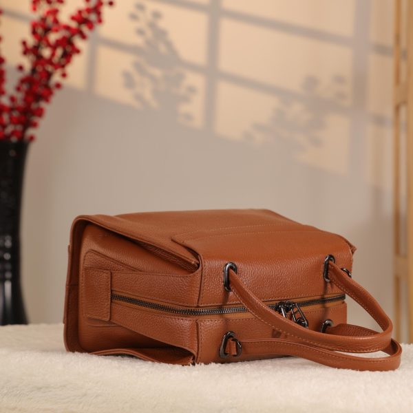 Tan Colour Real Leather Bag - Versatile and Multi-Compartment with Shoulder Strap , Handbag 9 Tan Colour Real Leather Bag - Versatile and Multi-Compartment with Shoulder Strap , Handbag