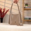 Taupe Colour Mini Handbag With Make Up Bag / Shoulder Strap