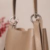 Taupe Colour Mini Handbag With Make Up Bag / Shoulder Strap