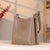 Taupe Colour Mini Handbag With Make Up Bag / Shoulder Strap