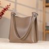 Taupe Colour Mini Handbag With Make Up Bag / Shoulder Strap