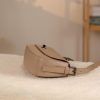 Taupe Leather Shoulder Bag and Handbag with Chain / Zipper / Magnetic Closure