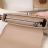Taupe Leather Shoulder Bag and Handbag with Chain / Zipper / Magnetic Closure