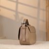 Taupe Leather Shoulder Bag and Handbag with Chain / Zipper / Magnetic Closure