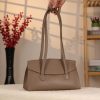 Taupe Leather Shoulder Bag , Everyday Bag With Magnetic Closure 7 Taupe Leather Shoulder Bag , Everyday Bag With Magnetic Closure