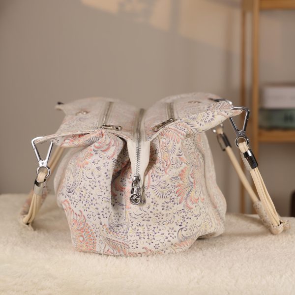 White / Flowers Real Leather Handbag , Handmade , Versatile Bag 12 White / Flowers Real Leather Handbag , Handmade , Versatile Bag