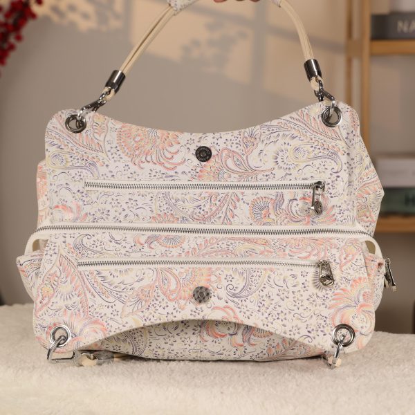 White / Flowers Real Leather Handbag , Handmade , Versatile Bag 13 White / Flowers Real Leather Handbag , Handmade , Versatile Bag