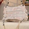 White / Flowers Real Leather Handbag , Handmade , Versatile Bag 2 White / Flowers Real Leather Handbag , Handmade , Versatile Bag