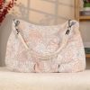 White / Flowers Real Leather Handbag , Handmade , Versatile Bag 5 White / Flowers Real Leather Handbag , Handmade , Versatile Bag