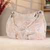 White / Flowers Real Leather Handbag , Handmade , Versatile Bag 6 White / Flowers Real Leather Handbag , Handmade , Versatile Bag