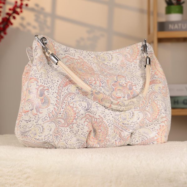 White / Flowers Real Leather Handbag , Handmade , Versatile Bag 9 White / Flowers Real Leather Handbag , Handmade , Versatile Bag